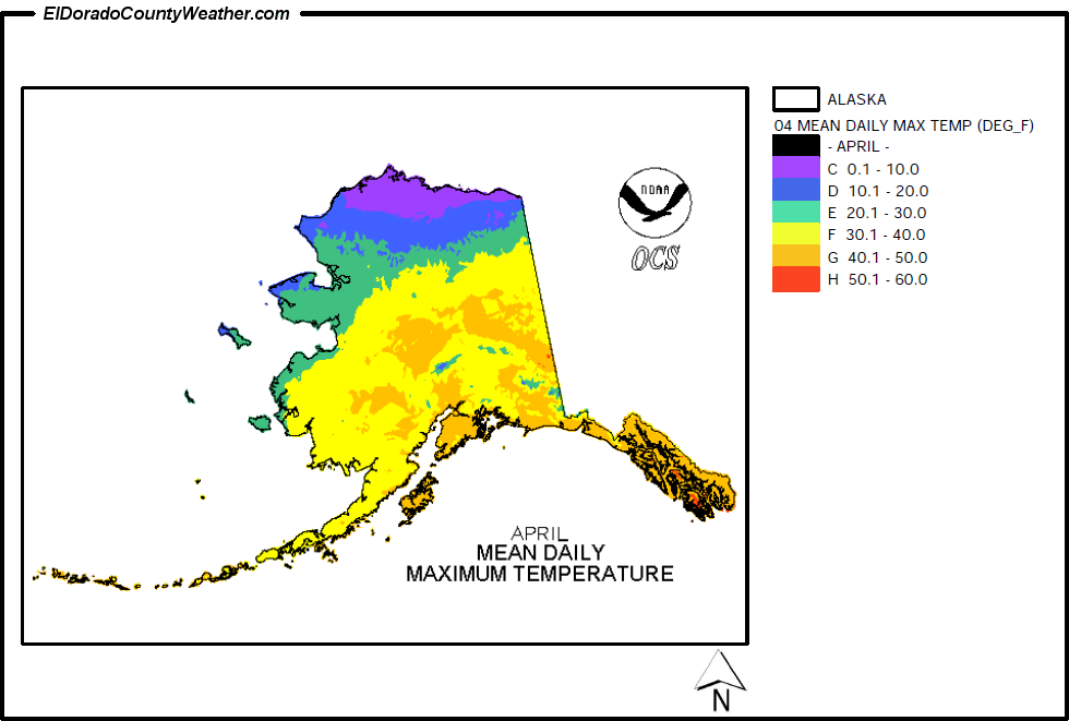 Alaska April Mean Daily Maximum Temperature